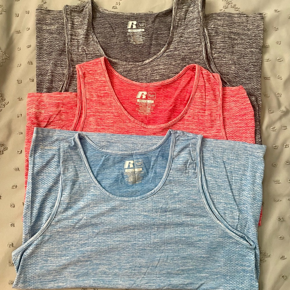 Bundle of 3 Men’s Russel Brand Performance Fit Tank Tops